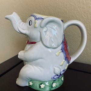 Vintage Otagiri Hand Painted Mary Ann Baker Elephant Tunk Up Pitcher Creamer